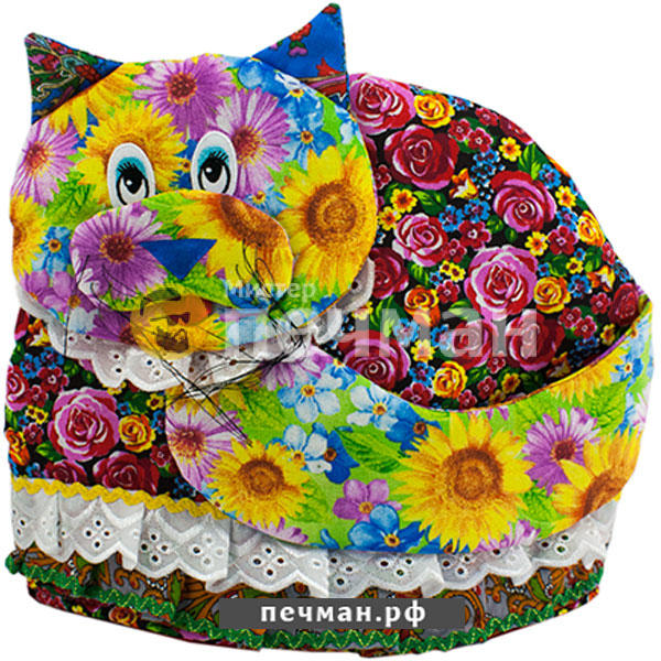 Грелка на чайник «Цветочный котик»