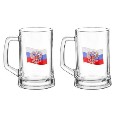 Набор кружек для пива 500 мл "Герб России", 2 шт