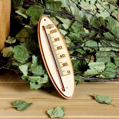 Деревянный термометр для бани "Классика", овальный, двухслойный, Добропаровъ