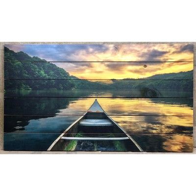 Картина для бани "Лодка в озере", МАССИВ, 60×40 см
