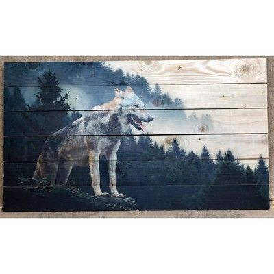 Картина для бани "Волк на горе", МАССИВ, 60×40 см