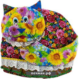 Грелка на чайник «Цветочный котик»