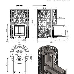 Печь для бани Эверест "Steam Master" GALAXY 24 INOX (226М)