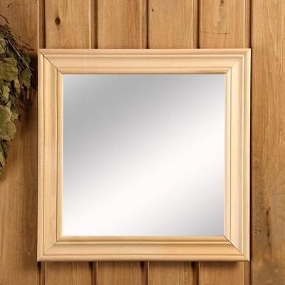 Зеркало настенное в багете, из липы 30×30см