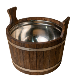 Шайка Woodson 17л. с нержавеющей вставкой, темная (дуб)