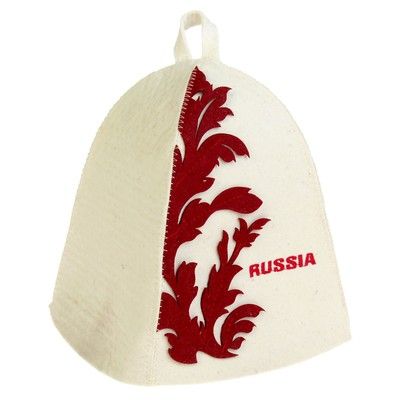Набор банный "RUSSIA" 2 предмета: шапка, рукавица, фетр