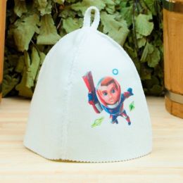 Набор детский шапка принт и фигурное мыло "Маленькому покорителю космоса"
