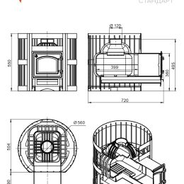 Чугунная печь для бани ЭТНА Стандарт 14 (ДТ-3С)