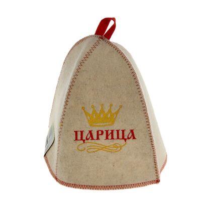 Шапка для бани "Царица", белая