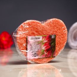 Бомбочка для ванны "Сердце" с ароматом клубники, красная