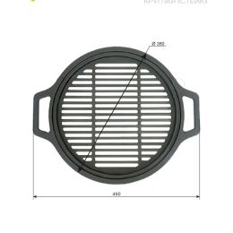 Решетка чугунная круглая "СТЕЙК" Ø 380мм (с ручками)