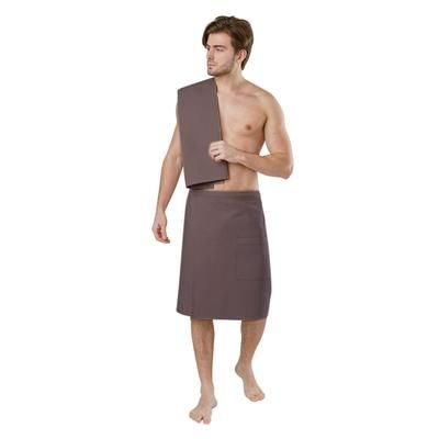 Набор для сауны мужской: килт 60х145 см, полотенце 60х90 см, цвет коричневый