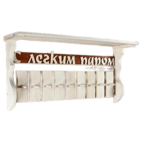 Полка-вешалка SL "С легким паром", 9 крючков, липа