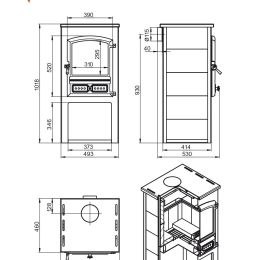 Камин ЭТНА (БКД) "Антрацит" Ø 115мм