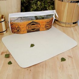 Коврик для бани в косметичке "Классический" овальный, белый