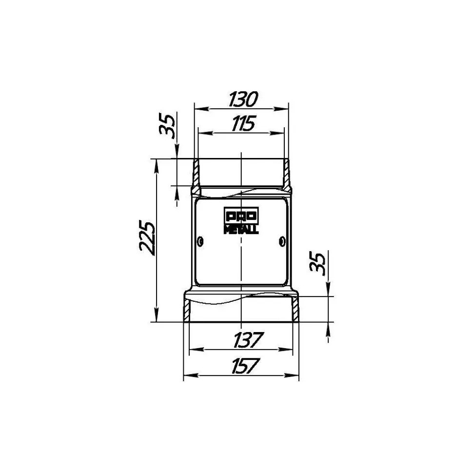 Стартовый дымоход 115-136 с ревизией PROMETALL