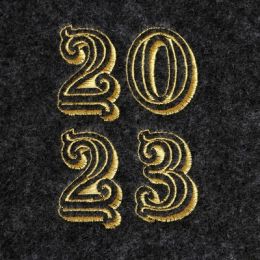 Рукавица для бани с вышивкой "2024" серая