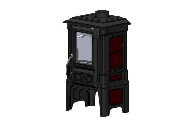 Печь-камин Guca ARINA - 1210 DARK RED