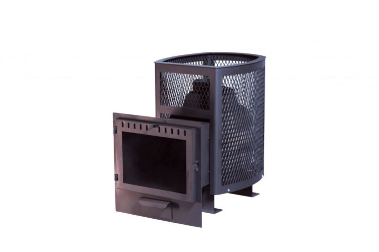 Чугунная банная печь "Сибирь-24" с панорамной топочной дверцей