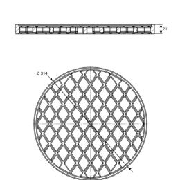 Решетка чугунная круглая "СТЕЙК" Ø 314мм