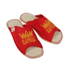 Тапочки для бани "Царица" женские, открытые, экофетр