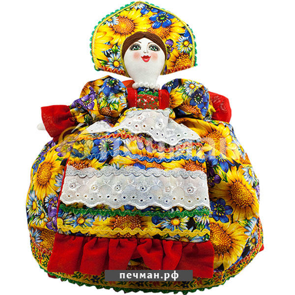 Кукла на чайник «Барыня в подсолнечном платье»