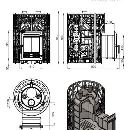 Печь для бани Эверест "Steam Master" GALAXY 30 (320) ЧУГУН