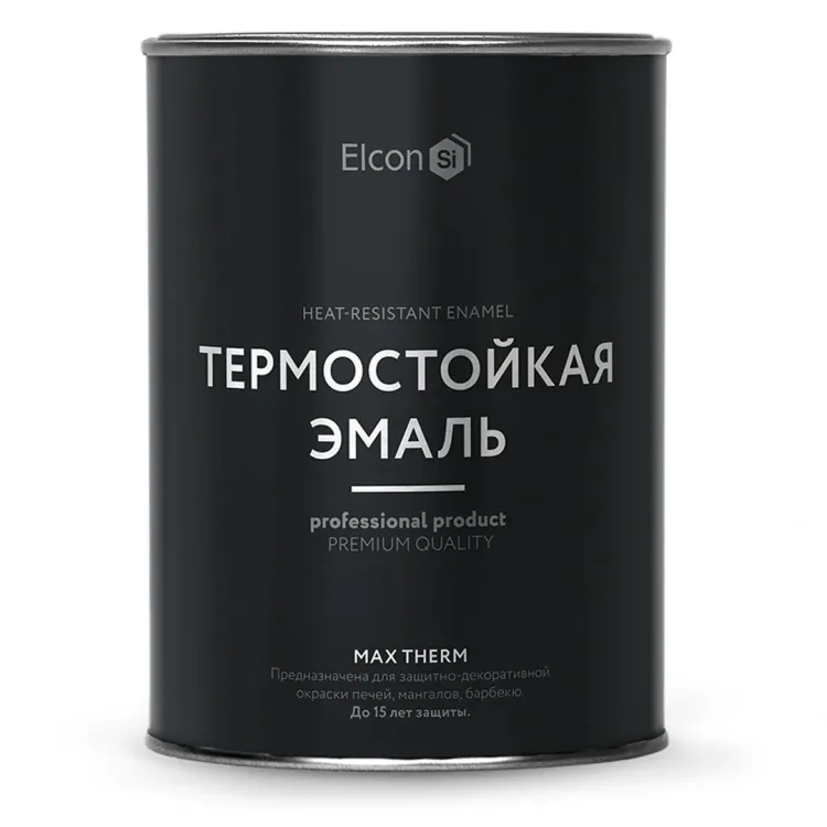 Термостойкая краска Elcon (Эмаль) антикоррозионная (0,8л)