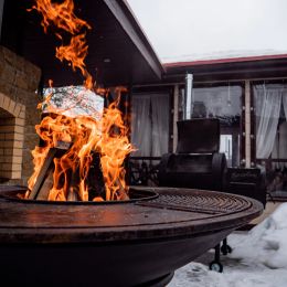 Чугунный Fantastic Grill Везувий Ø 1000 Престиж (чаша+подставка престиж+плита Gurman Ø1000+крышка)