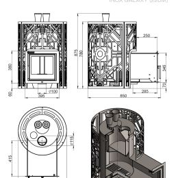 Печь для бани Эверест "Steam Master" GALAXY 18 INOX (226М)
