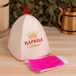Набор для бани шапка с мочалкой "Царица бани"