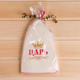 Набор для бани шапка с мочалкой "Царь бани"
