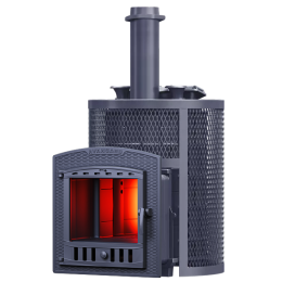 Печь для бани Авангард ЗКН 35 (П2) Ураган в круглой сетке