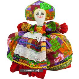 Кукла на чайник «Барыня в платье из заплаточек»