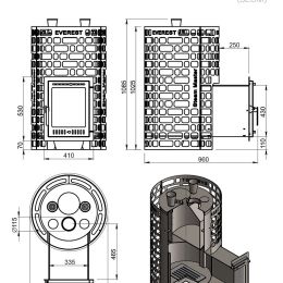 Печь для бани Эверест "Steam Master" 38 INOX (320M)