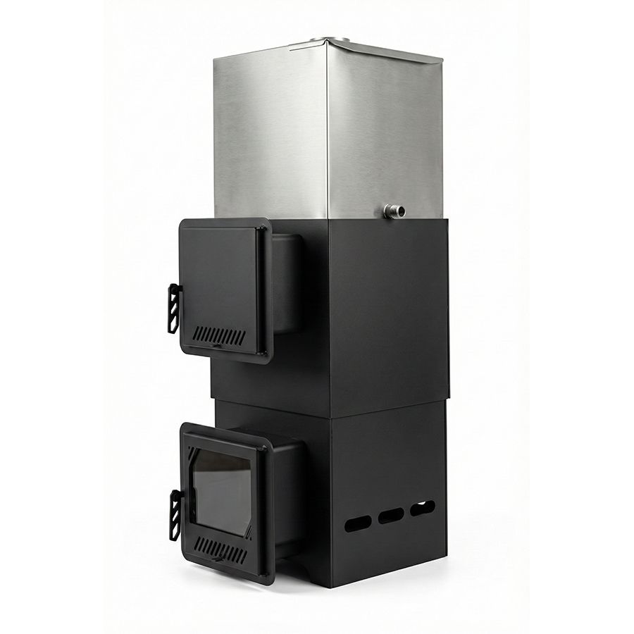 Печь банная ПароМан 6 ЗК 20, бак 90, дверца со стеклом