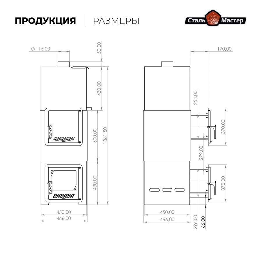 Печь банная ПароМан 6 ЗК 20, бак 90, дверца со стеклом