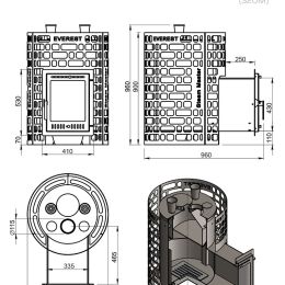 Печь для бани Эверест "Steam Master" 30 INOX (320М)