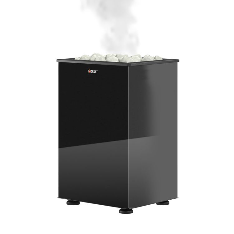 Электрокаменка EVEREST Черный Кристалл с парогенератором 4,5кВт (Black Crystal Steam S45)