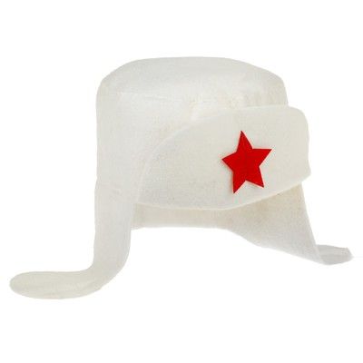 Набор банный "Подарочный со звездой ("Ушанка", рукавица, коврик), белый
