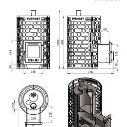 Печь для бани Эверест "Steam Master" 24 INOX (210М)
