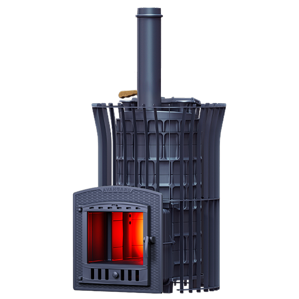 Печь для бани Авангард ЗК 40 (П2) Ураган в сетке Тюльпан