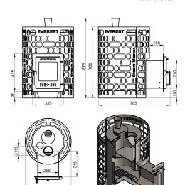 Печь для бани Эверест "Steam Master" 18 INOX (210М)