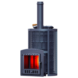 Печь для бани Авангард ЗК 40 (П2) Ураган в круглой сетке