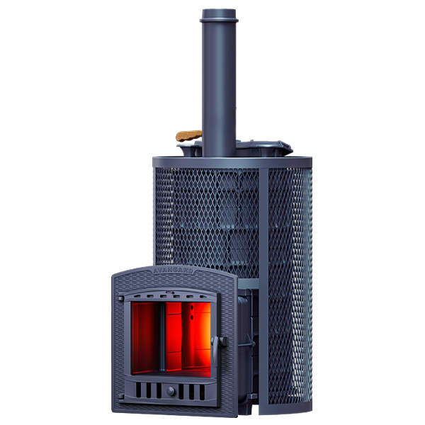 Печь для бани Авангард ЗК 40 (П2) Ураган в круглой сетке