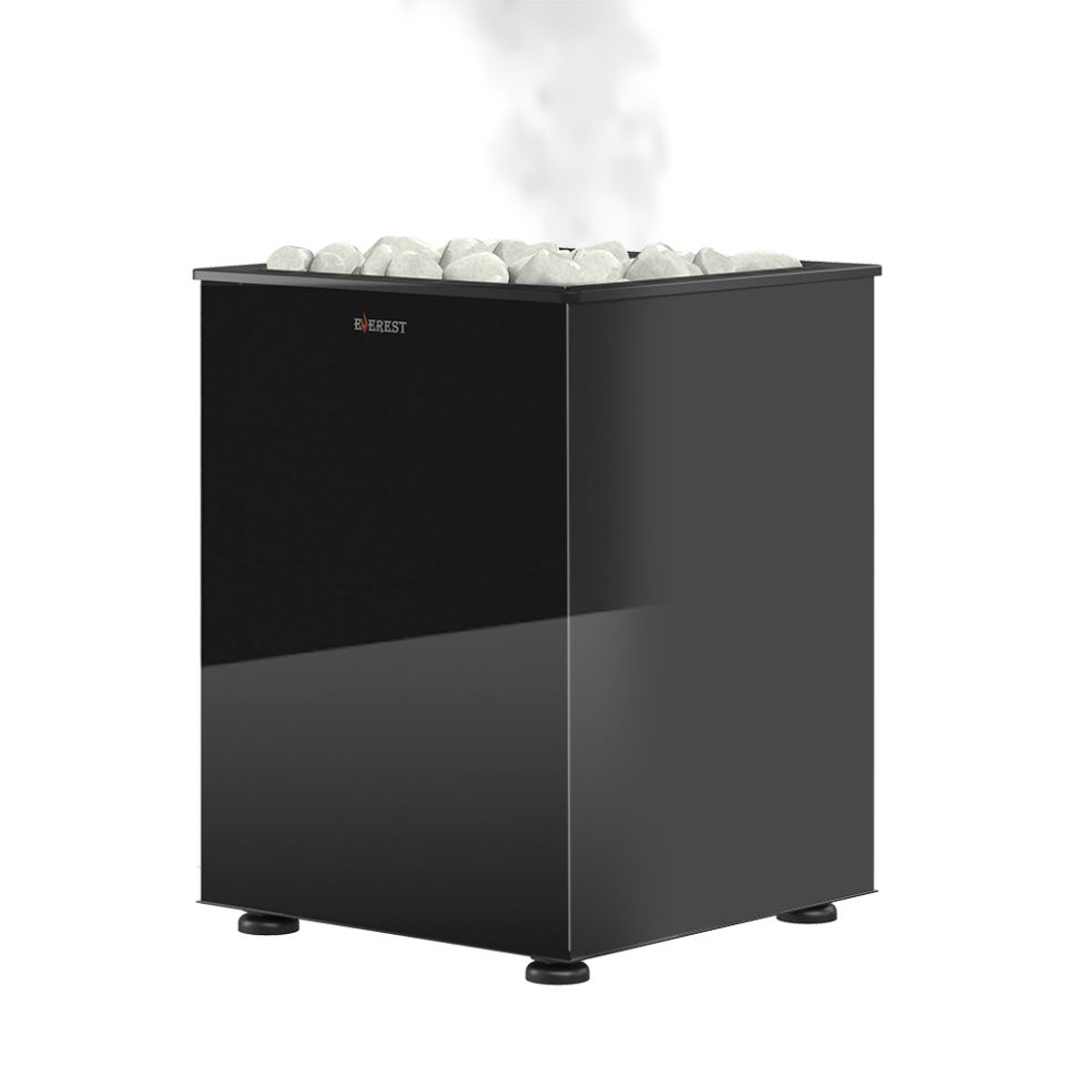 Электрокаменка EVEREST Черный Кристалл с парогенератором 12кВт (Black Crystal Steam S120)