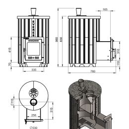 Печь для бани Эверест "Steam Master 18 INOX" Ламель Талькохлорит, S-20