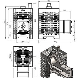 Печь для бани ASTON «Шторм 16» (ДТ-4) Long