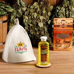 Подарочный набор "Добропаровъ": шапка "Царь" и шампунь