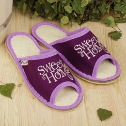 Тапочки для бани "Sweet Home" женские, открытые, войлок